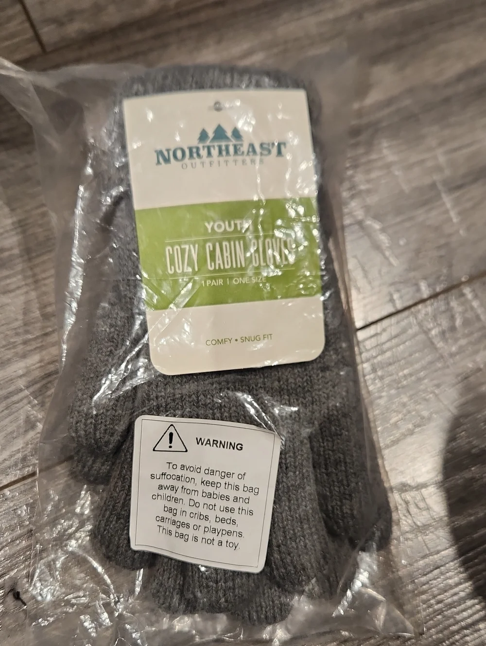 NWT Northeast Outfitters Youth Cozy Cabin Gloves - Gray O/S